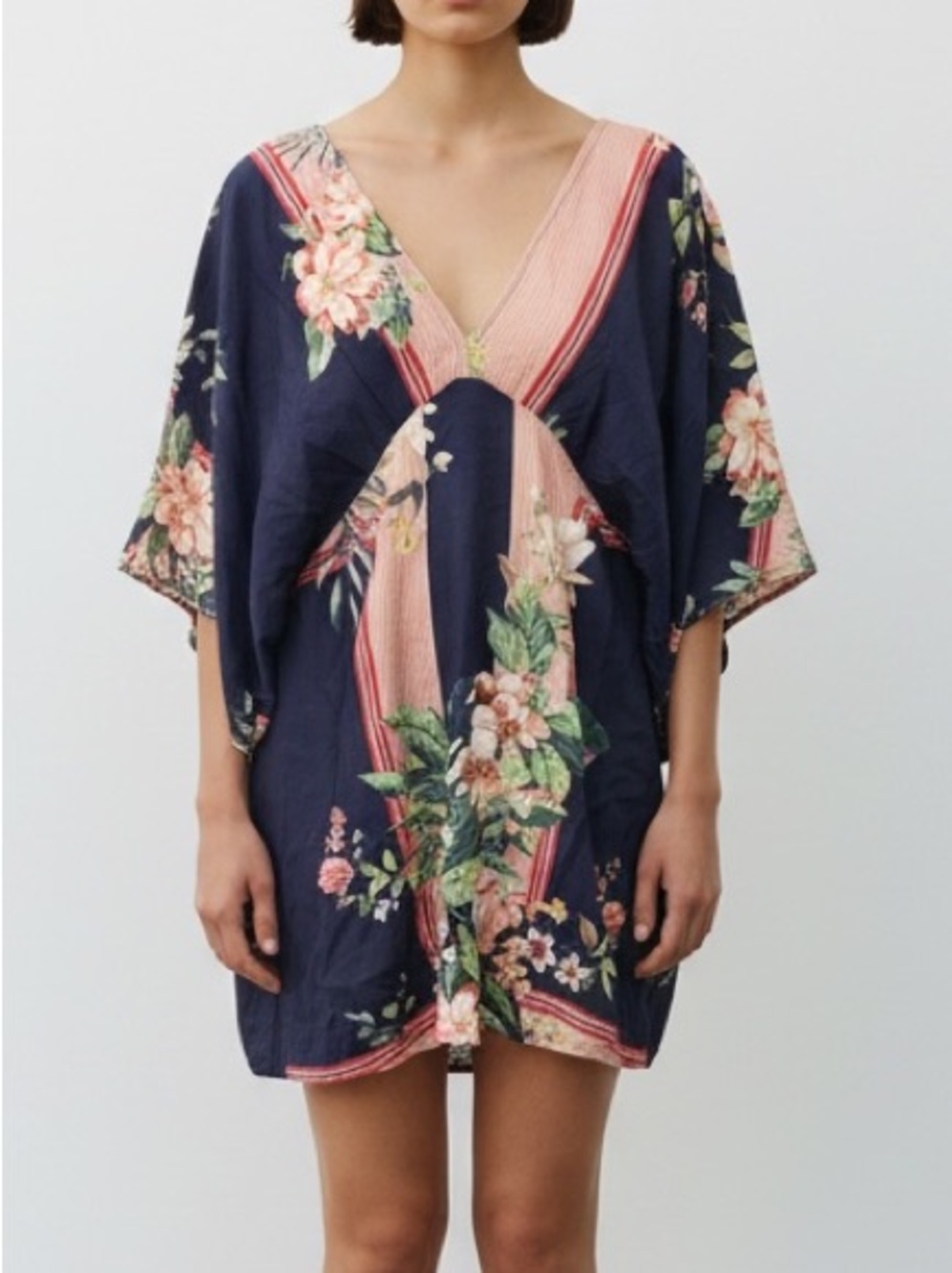 Farm Rio Black and Pink Mini Casual Swim Cover